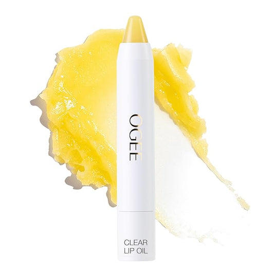 Ogee Sculpted Lip Oil - Lip Stain Made with 100% Organic Coconut Oil, Jojoba Oil, and Vitamin E - Best as Lip Balm or Overnight Lip Treatment - CLEAR-Velvo Beauty