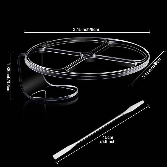 2 Pieces Hand Makeup Mixing Palette Handheld Palette Clear Makeup Cosmetic Palette Nail Art Manicure Palette with 2 Pieces Spatula for Mixing Foundation-Velvo Beauty