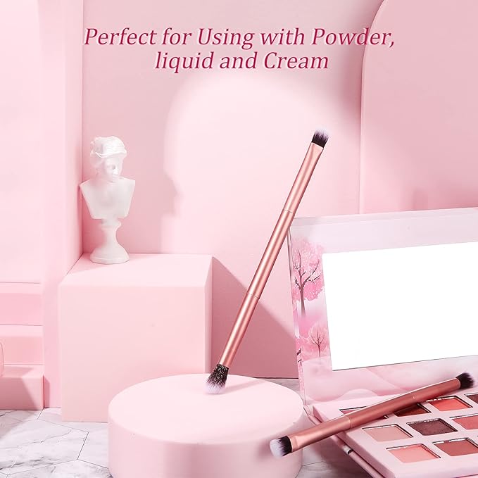 6 Pcs Eyeshadow Smudge Brush 2-in-1 Eyeshadow 2 Double Ended Make Up Brush Concealer Cosmetics Under Eye Small Soft Firm Pointed Foundation Makeup Applicator for Blending Eye Shadow Liner-Velvo Beauty