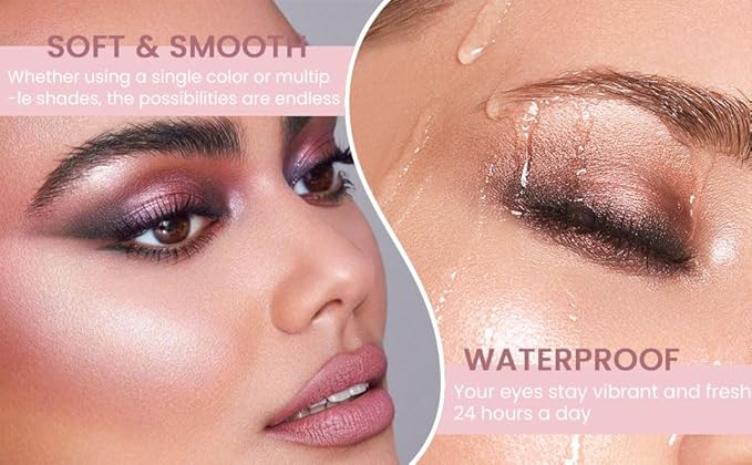 30 Colors Nude Champagne Gold Matte Shimmer Eyeshadow Palette with Brush for Eye Makeup,High Pigmented Pink Purple Brown Eye Shadow Primers Powder Palet de sombras de ojos-Big30-Velvo Beauty