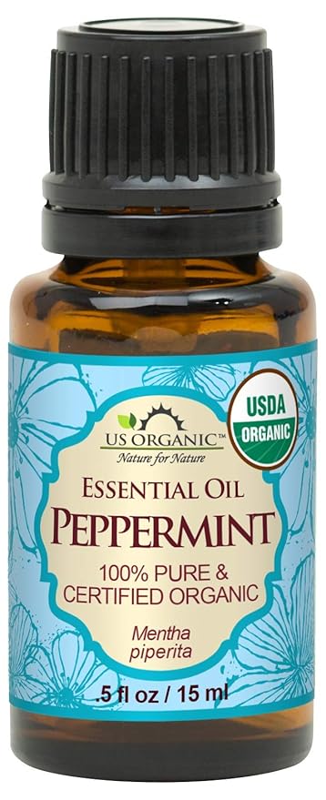 US Organic 100% Pure Peppermint Essential Oil - USDA Certified Organic - 15 ml - w/Improved caps and droppers (More Size Variations Available)-Velvo Beauty