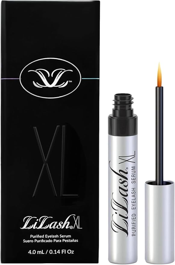 LiLash XL Eyelash Serum to Grow Longer & Fuller-Looking Lashes - Eyelash Growth Enhancer, Safe for Use with Contacts, Lash Extensions, Sensitive Eyes - Vegan & Cruelty-free (4mL, 6-Month Supply)-Velvo Beauty