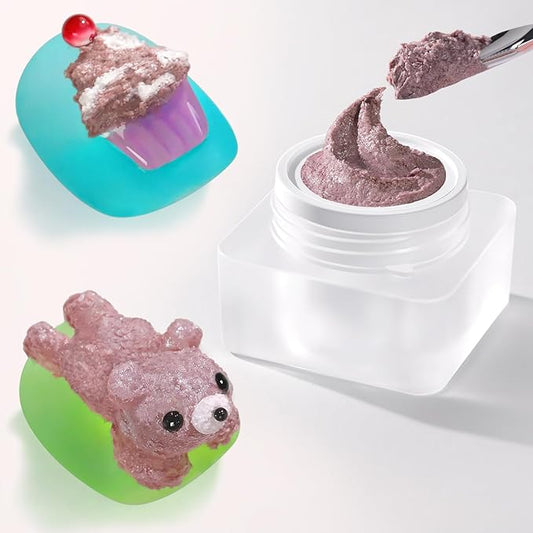 Double Rhythm 3D Nail Gel Solid Sculpting Gel for Nail Art Non-Sticky Hard Gel for Building Carving Molding Nail Extension Soak Off UV/LED Salon Home DIY 0.5 Oz (Gypsum Pink Purple)-Velvo Beauty