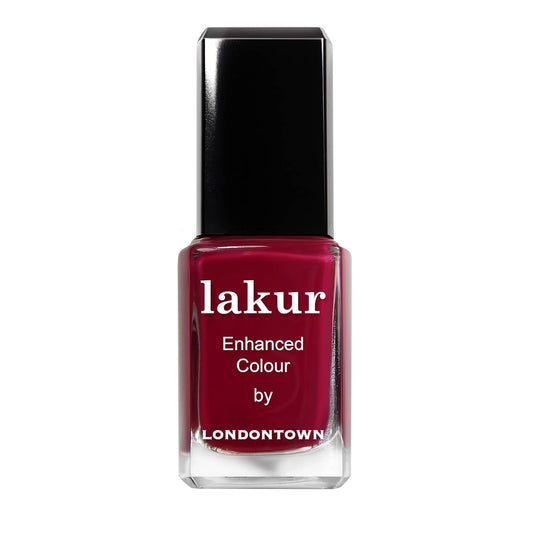 LONDONTOWN lakur Nail Polish - Chip-Resistant, Non-Toxic, Conditions & Hydrates Nails | Glossy Amaranth Purple, Dragon Fruit, .40 fl oz-Velvo Beauty