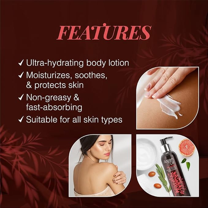 Body Drench Ultra Hydrating Body Lotion with Argan Oil - Nourishing & Moisturizing Body Lotion for Dry Skin, 8 fl oz-Velvo Beauty
