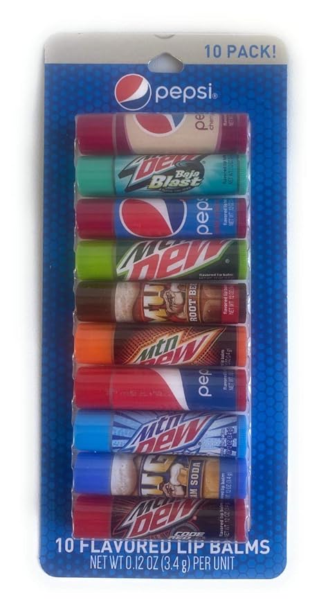 Taste Beauty Pepsi 10 Flavored Lip Balms (Pack of 1)-Velvo Beauty