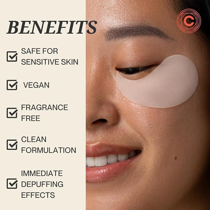 Depuffing Dissolvable Under Eye Masks - Enriched with Glucomannan, and Pumpkin Seed - Combat Fatigue, Reduce Puffiness, and Hydrate for a Fresh Look - Under Eye Mask Patches-Velvo Beauty