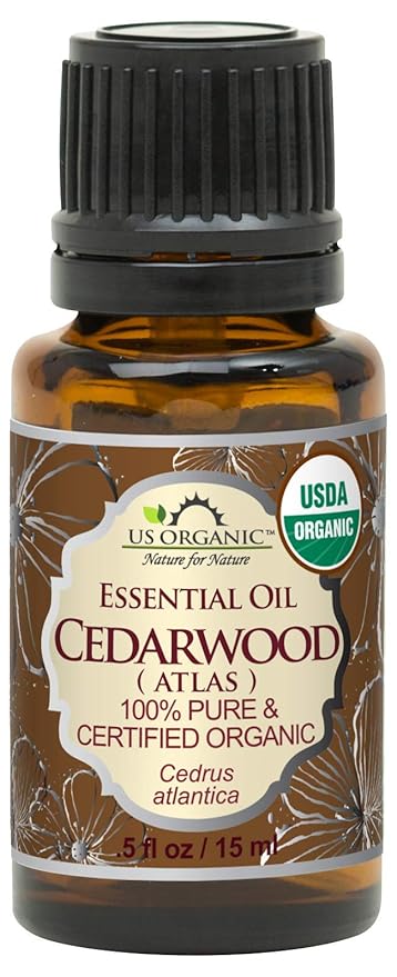 US Organic 100% Pure Cedarwood Essential Oil (Atlas) - USDA Certified Organic, Steam Distilled (More Size Variations Available) (15 ml / .5 fl oz)-Velvo Beauty