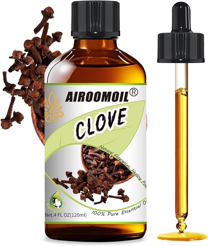 Pure Clove Essential Oil, 100% Pure Natural Clove Essential Oil, Premium Grade Essential Oils for Diffusers for Home, Skin, Care Massage, Soap Making, Aromatherapy, 4 Fl Oz | 120ml-Velvo Beauty