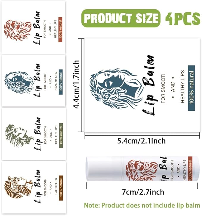 OLYCRAFT 100Pcs Self-Adhesive Lip Balm Tag Stickers 1.7x2.1 inch Adhesive Label with Greek Mythology Portrait Rectangle Lipstick Tag Sticker for Lip Balm Container Tubes Lipstick Wrapping Decoration-Velvo Beauty