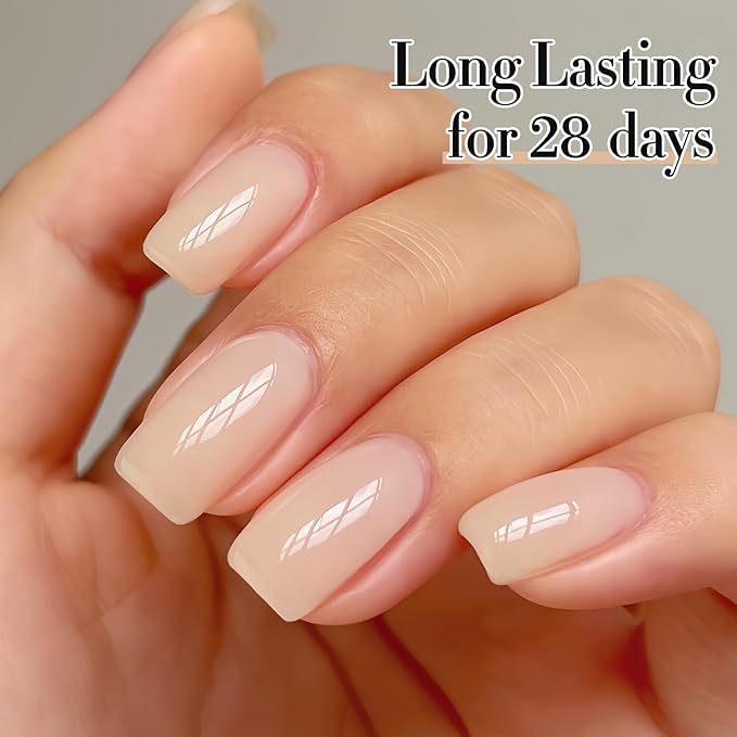 Double Rhythm 0.50 OZ Translucent Gel Polish Same Color Same Bottle Sheer Pastel Neutral Natural Milky 15 ML Jelly UV Nail Art DIY at Home (Cream Yellow-A1526)-Velvo Beauty