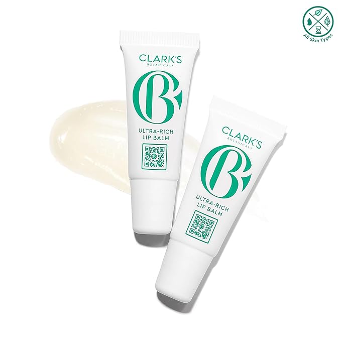 Clark's Botanicals Mini Ultra Rich Lip Balm: Travel Size Plumping Moisturizer with Collagen and Shea, Mango & Avocado Butter + Vitamin E, Stimulating Organic Lip Treatment | 0.13 fl oz (Pack of 2)-Velvo Beauty