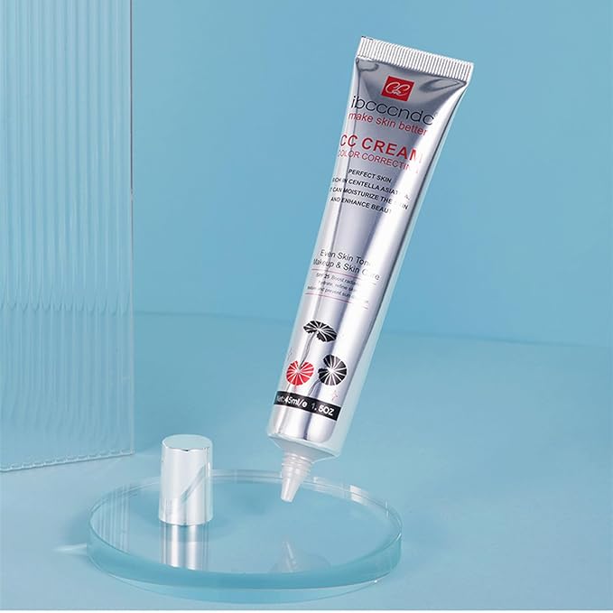 Color Correcting CC Cream With Centella Asiatica,Multi-Purpose Skin Tone Adjusting CC Cream Concealer Full Coverage,SPF 25 Sunscreen Moisturizing Pre-Makeup Primer Brightening for Mature Skin-Velvo Beauty