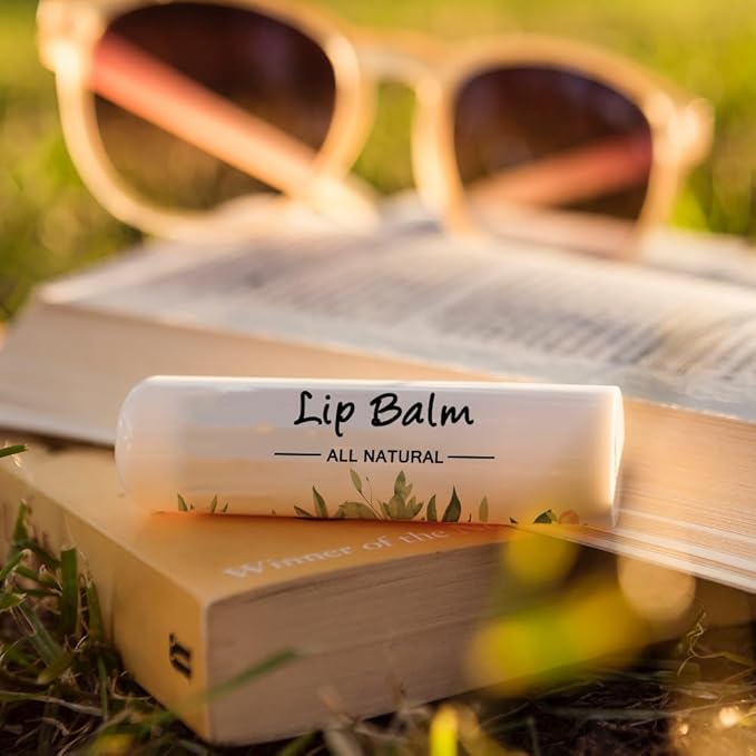 OLYCRAFT 100Pcs 4 Style Lip Balm Label Sticker Flower Pattern Labels Stickers Adhesive Lip Balm Label Sticker Plastic Lipstick Tag Stickers for Lip Balm Container Tubes 1.7x2.1 inch-Velvo Beauty