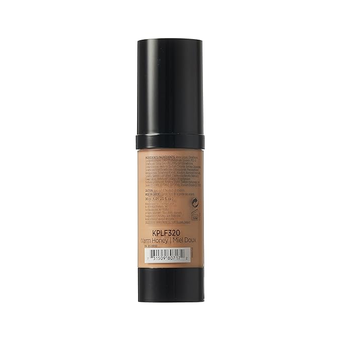 Kiss New York Professional Liquid Foundation - Lightweight and Hydrating Formula, Natural Finish, Control Shine, Cover Pores, Medium to Full Coverage, Green Tea Extract (Warm Honey)-Velvo Beauty