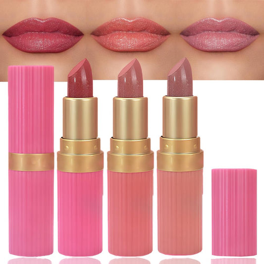 3Pcs Metallic Lipstick for Women,Lightweight Shimmer Frosted Lipstick,Glitter Lip Gloss Stain Long Lasting Waterproof Smudge Proof 24 Hour Full Coverage Lip Makeup,Vegan（01,02,03)-Velvo Beauty