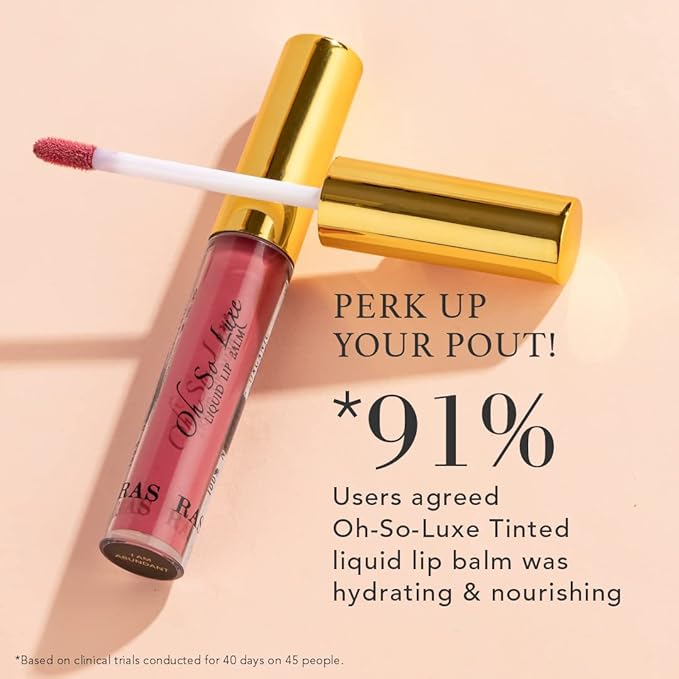 Oh-So-Luxe Liquid Tinted Lip Balm, Hydrating & Nourishing Tinted Lip Oil for dry dark lips, results in Soft & Glowing Lips, Moisturizing, Non-Sticky Mauve Pink Shade - 0.10 Fl Oz - RAS LUXURY OILS-Velvo Beauty