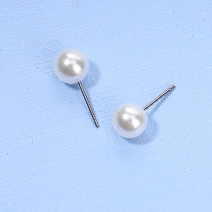 Boho Pearl Studs Earrings Tiny Pearl Earrings Minimalist Earrings Pearl Simple Studs Jewelry for Women Bridesmaid Gifts-Velvo Beauty