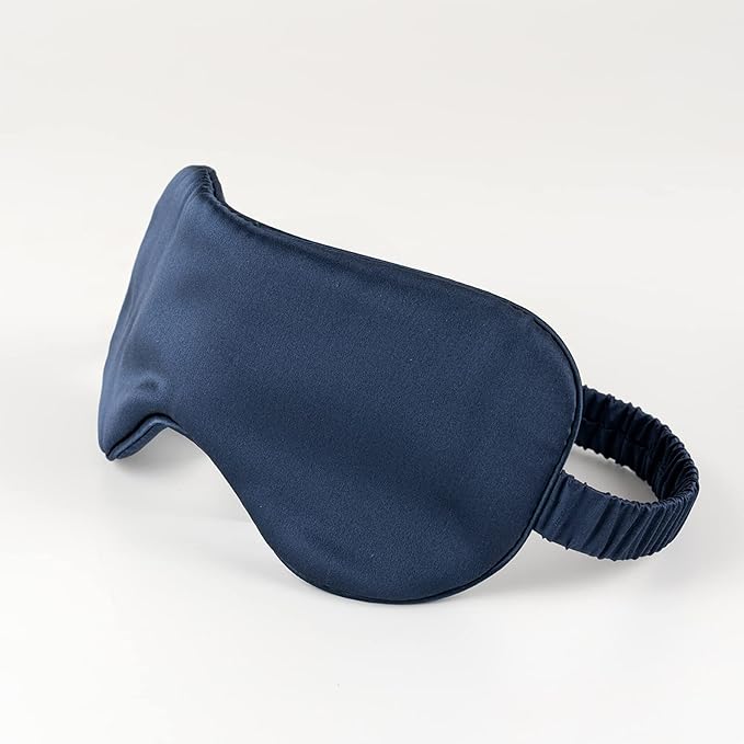 Silk Sleep Mask - 22 Momme Pure Natural 100% Mulberry,Silk Eye Mask for Night Sleeping,Travel, (Purplish Blue)-Velvo Beauty