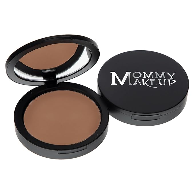 Mineral Dual Powder in Puddin' (Dark) | 4-in-1 Pressed Mineral Foundation with SPF 15 for Flawless Glow & Soft Looking Skin | Oil Free, Talc Free, Gluten Free | 0.45 Oz | by Mommy Makeup-Velvo Beauty