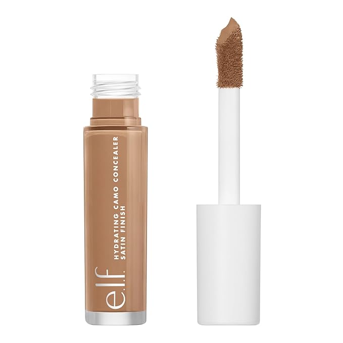 e.l.f. Hydrating Camo Concealer, Lightweight, Full Coverage, Long Lasting, Conceals, Corrects, Covers, Hydrates, Highlights, Tan Walnut, Satin Finish, 25 Shades, All-Day Wear, 0.20 Fl Oz-Velvo Beauty