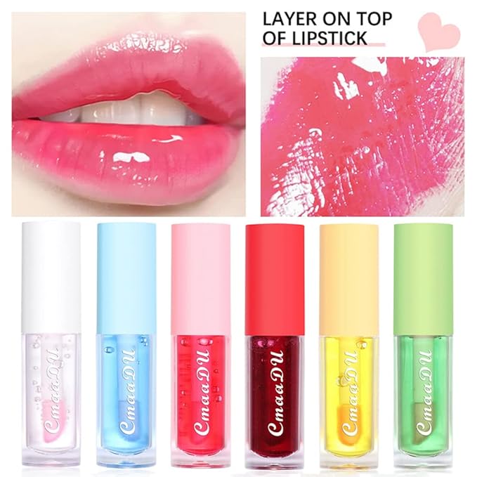 Yasovigi Fruit Lip Oil Plumping Lip Tint Moisturizing Lip Gloss, Transparent Lip Balm Care Stick Nourishing Repairing Non-sticky, Moisture&Lighten Lip Lines-Velvo Beauty