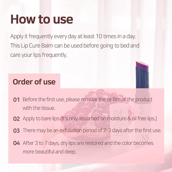 NATURAL SHINE Lux Triple Lip CURE Glossy Balm VENUS (Ruby Red) | Chapstick Hydration and Exfoliator | Overnight Lip Treatment Care Deep Nourishing for Dry Cracked Chapped Lips (0.17oz)-Velvo Beauty