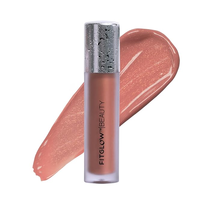 FITGLOW Beauty Lip Colour Serum | Hydrating Lip Gloss | Plumping Anti-Aging Lip Treatment | Natural Shine with Pomegranate Sterols & Collagen | Buildable Color for Dry Chapped Lips | Buff Pearl - 10g-Velvo Beauty