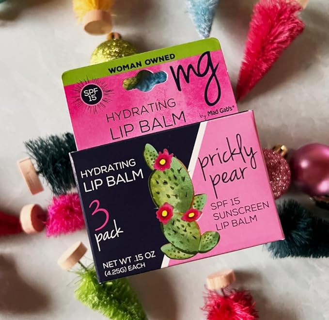 MG Signature Prickly Pear Lip Balms with SPF 15 (Pack of 3)-Velvo Beauty