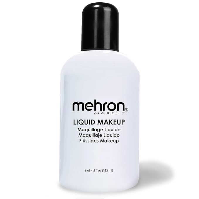 Mehron Makeup Liquid Makeup | Face Paint and Body Paint Perfect for Halloween, Cosplay I Air Brush Compatible 4.5 oz (133 ml) (MOONLIGHT WHITE)-Velvo Beauty