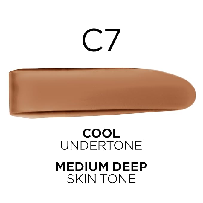 L'Oreal Paris True Match Super-Blendable Foundation, Medium Coverage Liquid Foundation Makeup, C7, Medium Deep, 1 Fl Oz-Velvo Beauty