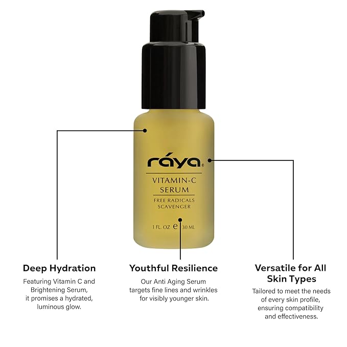 RAYA Advanced Anti-Aging Face Serum | Radiance-Boosting, Lightening Serum for All Skin Types | Vitamin C Skincare for Discoloration Correction & Complexion Improvement-Velvo Beauty
