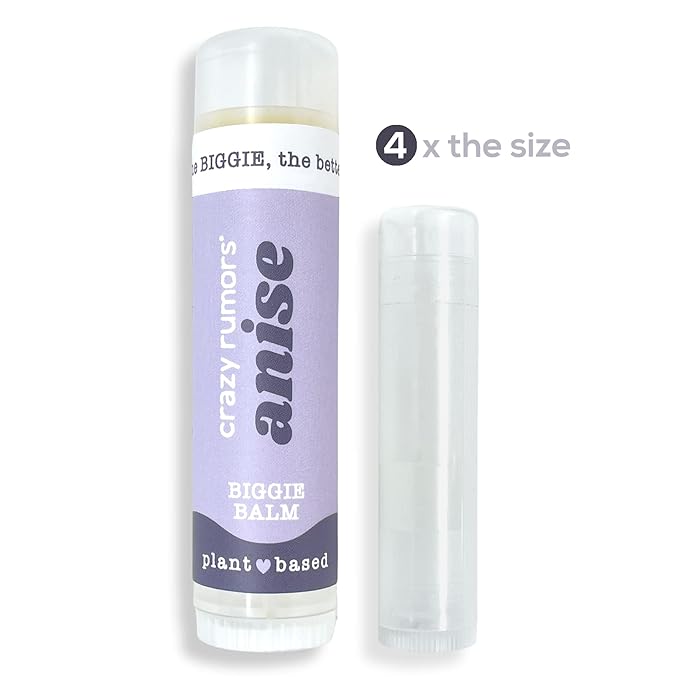 Crazy Rumors Biggie Anise Flavored All Natural, Plant Based Lip Balm to Moisturize and Nourish your Lips - Anise tube 0.6 oz (4x Larger than standard 0.15 oz lip balm)-Velvo Beauty