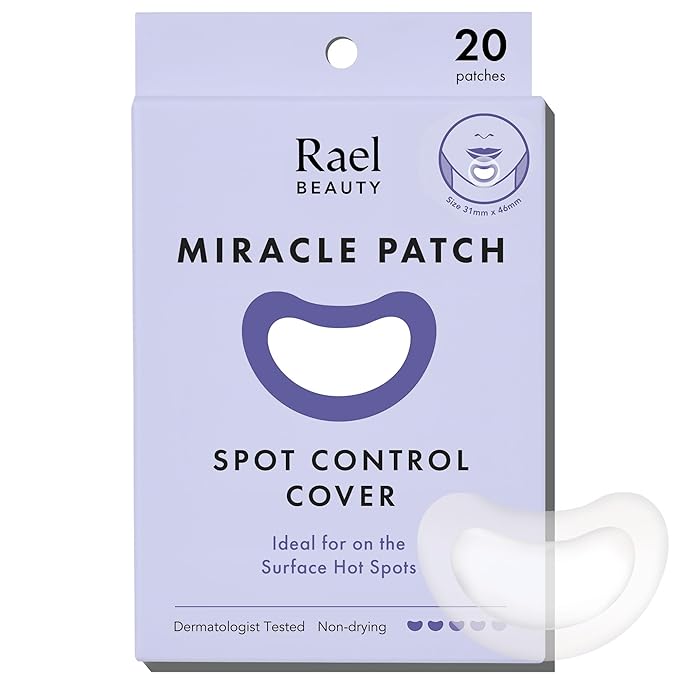 Rael Pimple Patches, Miracle Spot Control Cover - Hydrocolloid Acne Patch, Strips for Zits and Blemish, Korean Skin Care, Vegan, Cruelty Free (20 Count)-Velvo Beauty