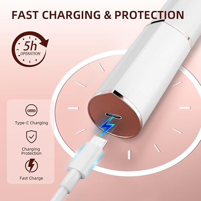 Facial Hair Removal for Women, Portable Lady Shaver, Rechargeable Painless Hair Remover for Face, Upper Lips, Chin, Peach Fuzz-Velvo Beauty