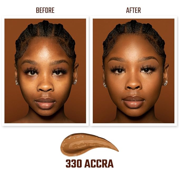 Juvia's Place I Am Magic Velvety Matte Liquid Foundation 330 - Accra - Dark w/Cool Olive Undertone, Makeup Foundation Full Coverage, Lightweight, Long Wear, Velvety Matte Finish-Velvo Beauty