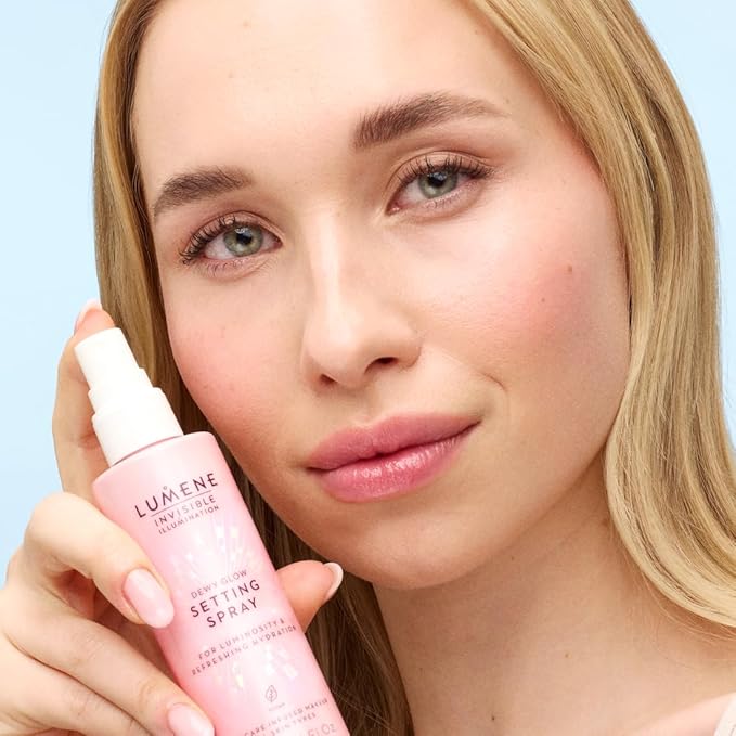 Lumene Invisible Illumination Dewy Glow Setting Spray - Facial Spray for All Skin Types - Makeup Primer & Dewy Setting Spray - Refreshing Face Mist (3.4 fl oz)-Velvo Beauty