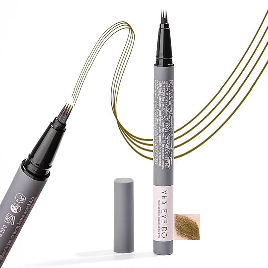 Taupe Eyebrow Pencil, 4-Prong Precision Brow Pen, Create Hair-like Stroke, Lift & Snatch Brow Shaping, Last for 24H YES.EYE DO (Cocoa Dust-Taupe)-Velvo Beauty