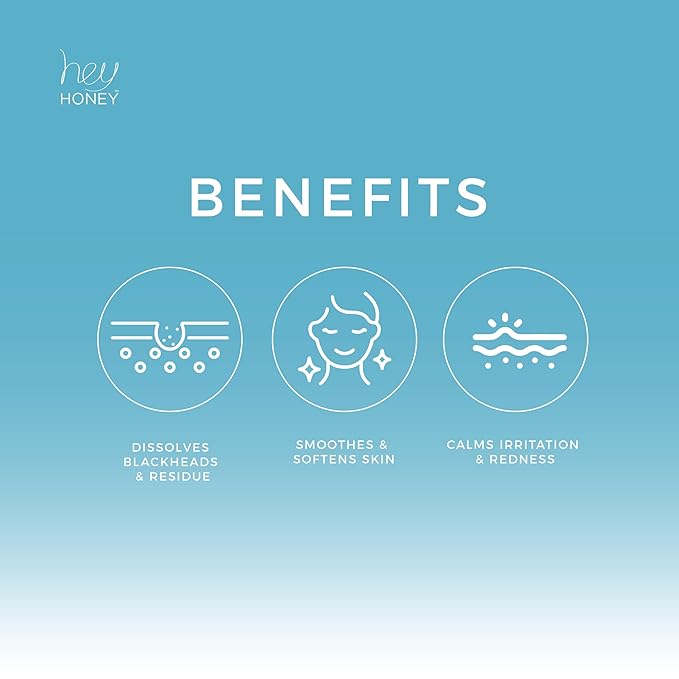 Hey Honey Skincare Be Clear - Acne Control Deep Pores Cleansing Gel | Propolis, Green Tea Oil, Camellia | Exfoliates, Unclogs Pores, Balances Oil Production | Fast Acting & Long Lasting | 2.7 Oz-Velvo Beauty