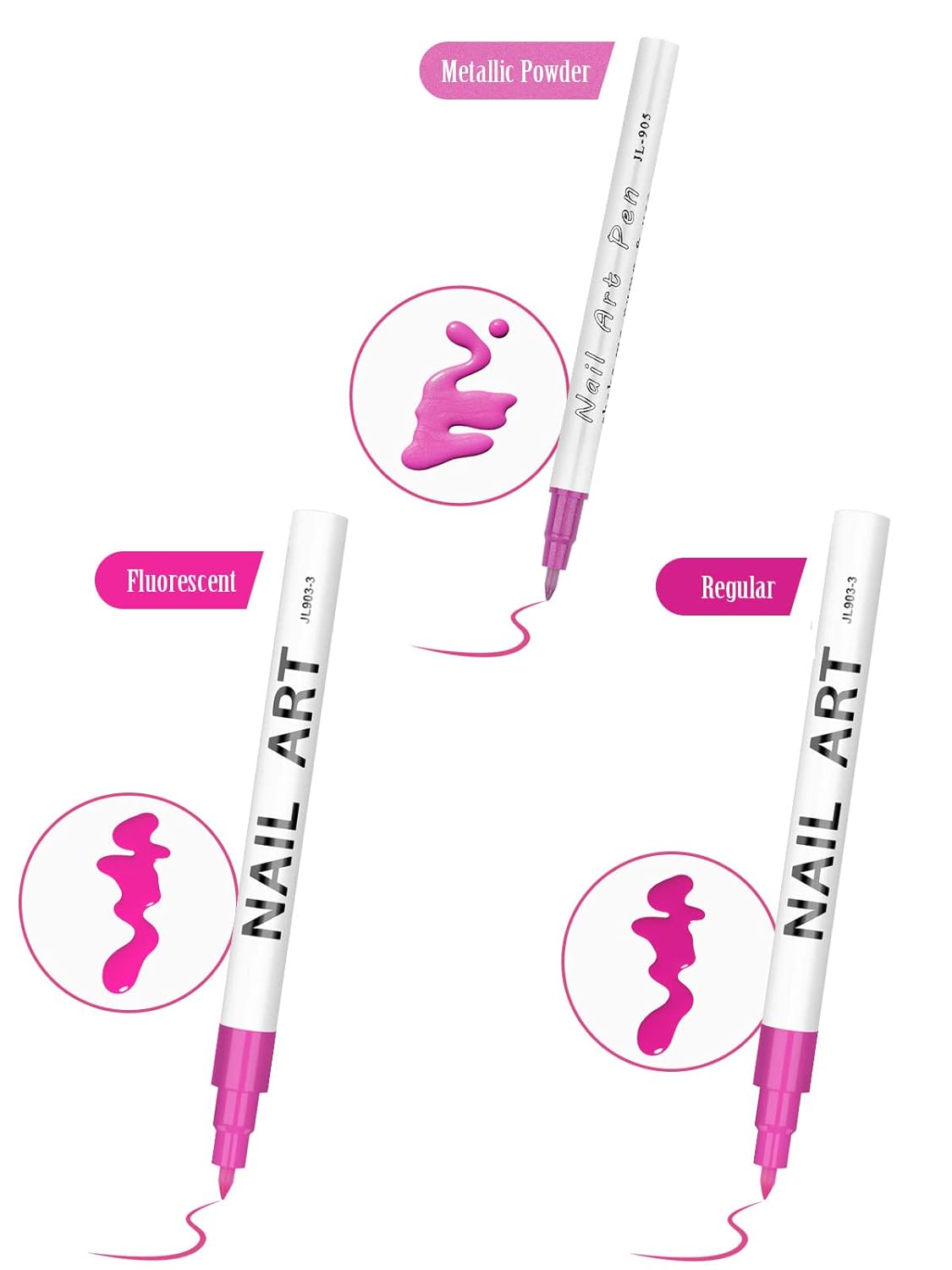 12 Color 3D Nail Art Pens Set, Kalolary Nail Point Graffiti Dotting Pen Drawing Painting Liner Brush for DIY Nail Art Beauty Adorn Manicure Tools-Velvo Beauty