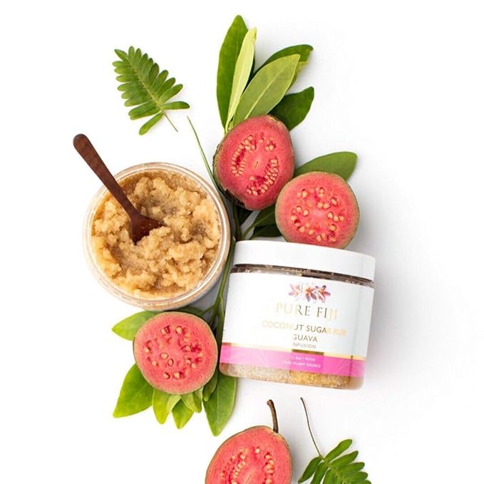 Pure Fiji Spa Gift for Women - Body Gift Box Include:Body Lotion 1Fl.Oz, Nourishing Exotic Oil 1 Fl.Oz, Body Butter 0.5oz & Sugar Rub 2oz, Scent Guava-Velvo Beauty