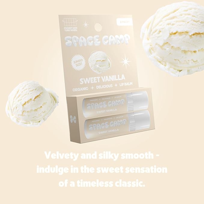 Wellness Jumbo Lip Balm - Sweet Vanilla Organic Flavored Balm (2 Pack)-Velvo Beauty