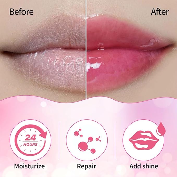 Hydrating Lip Glow Oil, Moisturizing Lip Glow Oil, Nourishing Glossy Transparent Lip Oil, Plumping Lip Oil, Lip Balm, Non-sticky Tinted Toot Lip Balm for Lip Care (CHERRY) 0.2 OZ-Velvo Beauty