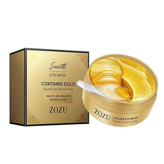 24K Gold Eye Masks, Crystal Collagen Eye Patches for Puffy Eyes, Reducing Fine Lines, Effectively Moisturizing Gold Eye Mask for Dark Circles and Puffiness Wrinkle Eye Bags-Velvo Beauty