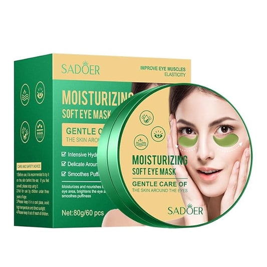 60pcs/30pairs Green Moisturizing Eye Mask, Moisturizing Soft Eye Mask, Gentle Care Of The Skin Around The Eyes, Moisturizes And Nourishes The Eye Area, Smoothes Puffiness 80g-Velvo Beauty
