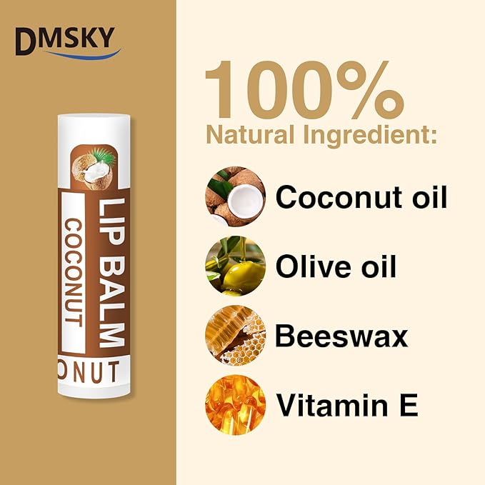 DMSKY 60 Pack Lip Balm, Natural Lip Balm Bulk with Vitamin E and Coconut Oil, Lip Care Product, Moisturizing Soothing Chapped Lips-Velvo Beauty