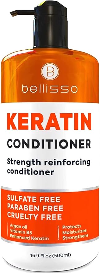 Keratin Conditioner – Sulfate and Paraben Free Deep Treatment for Dry, Damaged Hair - Salon Formula - For Curly, Color Treated, Straight and Frizzy Hair – for Women and Men to Repair Split Ends-Velvo Beauty