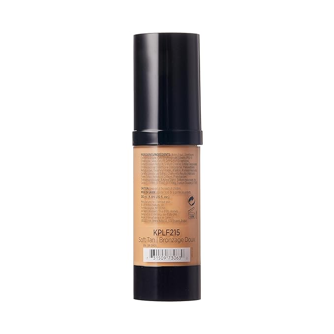 Kiss New York Professional Liquid Foundation - Lightweight and Hydrating Formula, Natural Finish, Control Shine, Cover Pores, Medium to Full Coverage, Green Tea Extract (Soft Tan)-Velvo Beauty