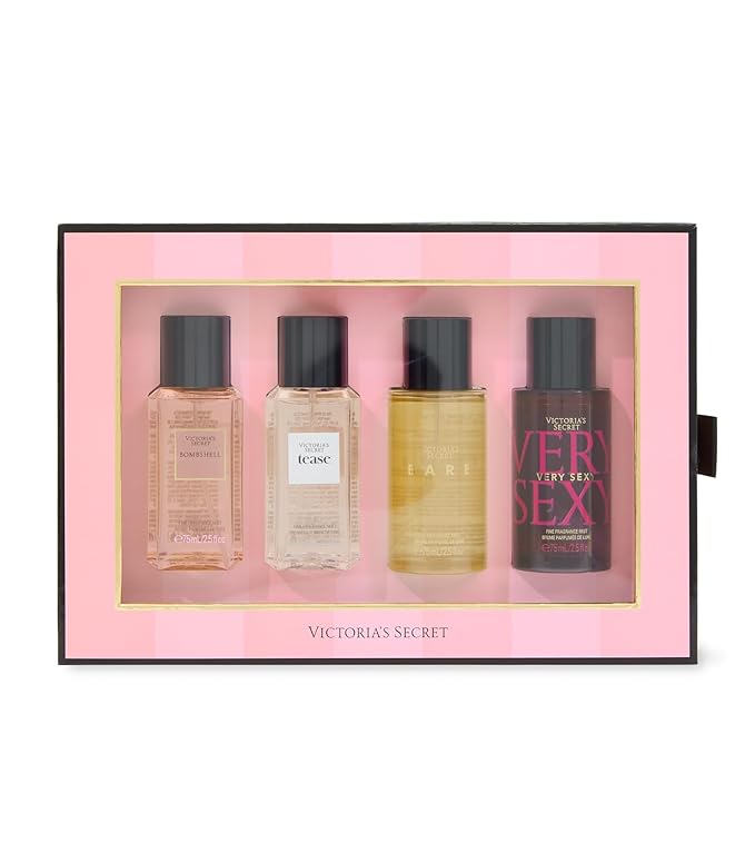 Victoria's Secret Fine Fragrance Mini Mist Gift Set, 4 Piece, Assorted Scents-Velvo Beauty