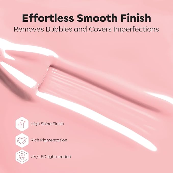 modelones Builder Nail Gel, 8-in-One Jelly Pink Builder, Peachy Pink Rubber Base Gel Polish, LED Lamp Cured Nude Color Base Hardener, Apex Building Strengthener Extension for Girls Home DIY Salon-Velvo Beauty